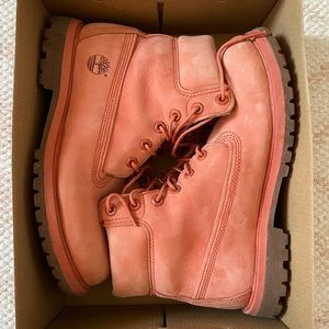 Pink Timberland Lace-up Boots (Size 8.5)